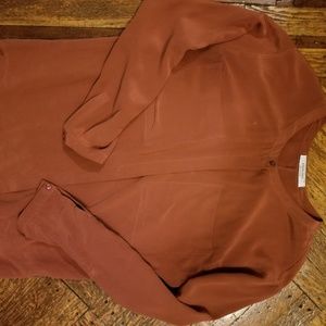 Everlane Rust Silk Top
